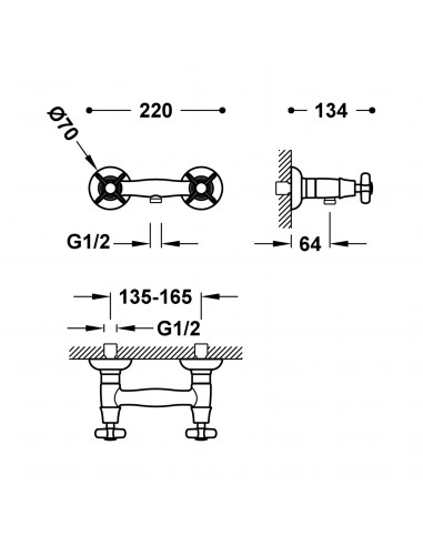 Bateria dwuuchwytowa natryskowa...