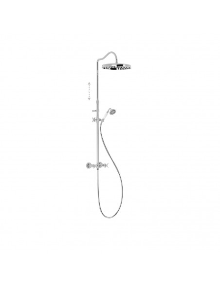 Zestaw natryskowy z baterią ścienną 2 - drożną dwuuchwytową TRES - Clasic 24219101