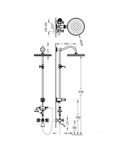 Zestaw wannowo - natryskowy z baterią...