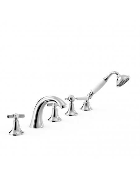 Bateria dwuuchwytowa wannowa z montażem na krawędzi wanny TRES - Clasic 24214602