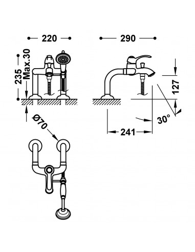 Bateria jednouchwytowa wannowa z...