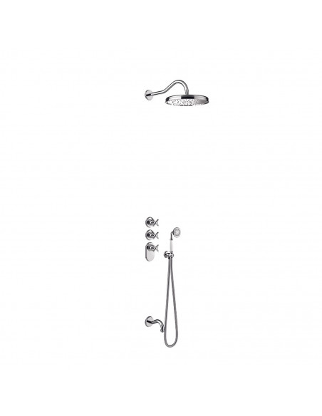 Zestaw natryskowo - wannowy 3-drożny z baterią podtynkową termostatyczną BLOCK SYSTEM TRES - CLASIC 24235301