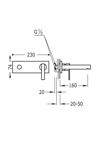 Bateria umywalkowa podtynkowa TRES...