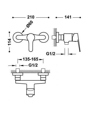 Bateria natryskowa jednouchwytowa...