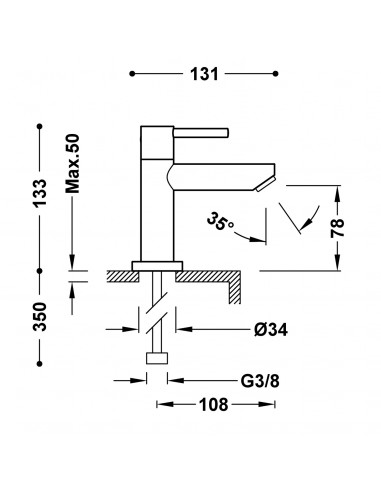 Bateria umywalkowa stojąca 1-drożna...