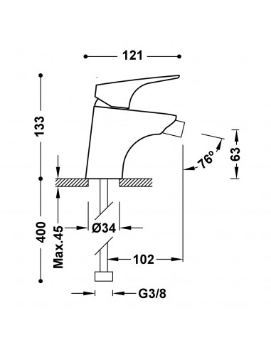 Bateria jednouchwytowa do bidetu TRES...