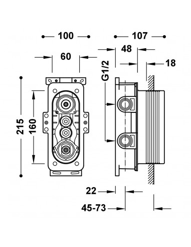THERM-BOX Wpuszczany 2-drożny korpus...