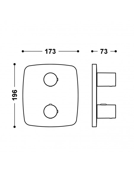 Maskownica do wpuszczanego korpusu 2-droznego TRES - THERM-BOX 21725001