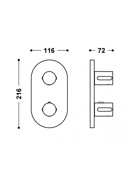 Maskownica do wpuszczanego korpusu 2-droznego TRES - THERM-BOX 21525001