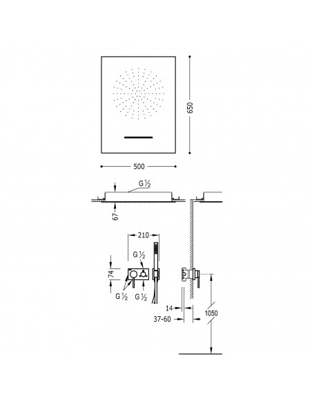 Bateria jednouchwytowa prysznicowa podtynkowa 3-drożna TRES 3V 21027303