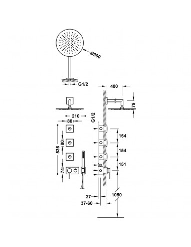 Bateria jednouchwytowa prysznicowa...