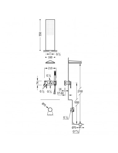 Bateria jednouchwytowa prysznicowa...