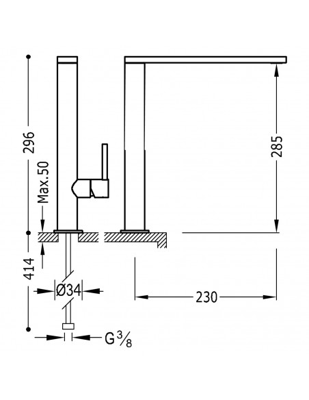 Bateria kuchenna jednouchwytowa stojąca MAX-TRES 06248801