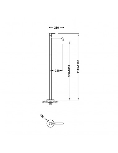 Bateria umywalkowa stojąca wysoka z...