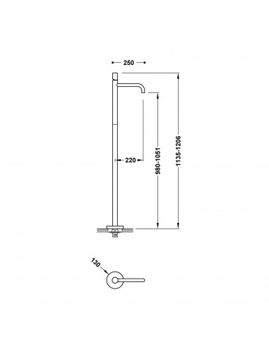 Bateria umywalkowa stojąca wysoka z...