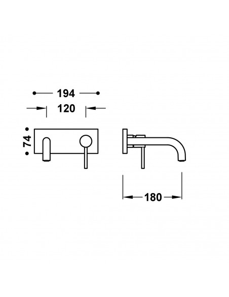 Elementy zewnętrzne do podtynkowego korpusu baterii umywalkowej TRES - STUDY 26230031
