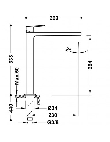 Bateria umywalkowa stojąca TRES -...