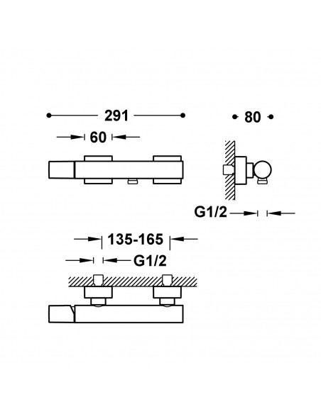 Bateria natryskowa TRES - PROJECT 21116701KMB