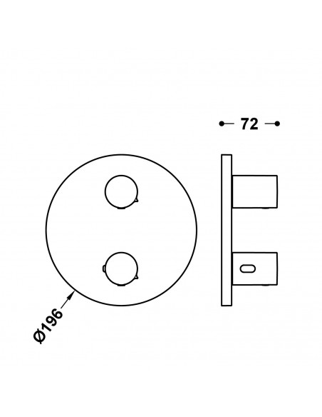 Maskownica do wpuszczanego korpusu 2-droznego TRES - THERM-BOX 26225001KMB