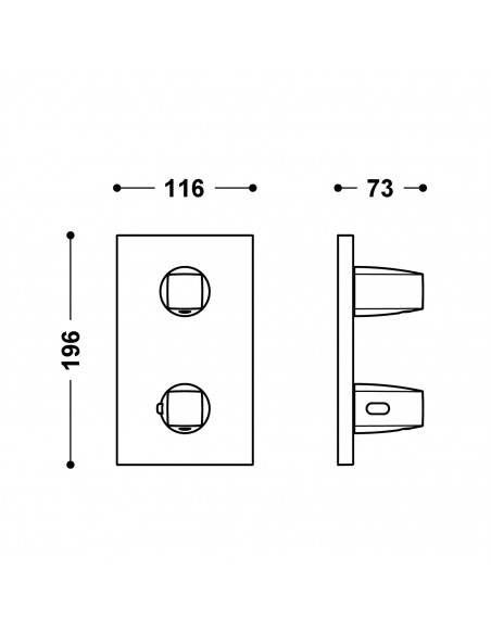 Maskownica do wpuszczanego korpusu 2-droznego TRES - THERM-BOX 21125001KMB