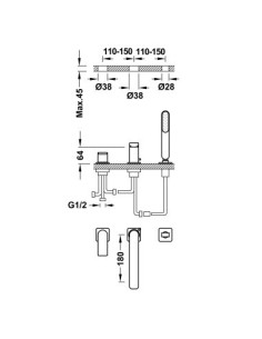 Bateria wannowa 3-otworowa... 2