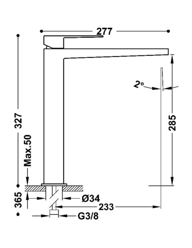 Bateria umywalkowa stojąca wysoka XXL...