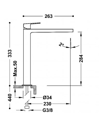 Bateria umywalkowa stojąca TRES -...