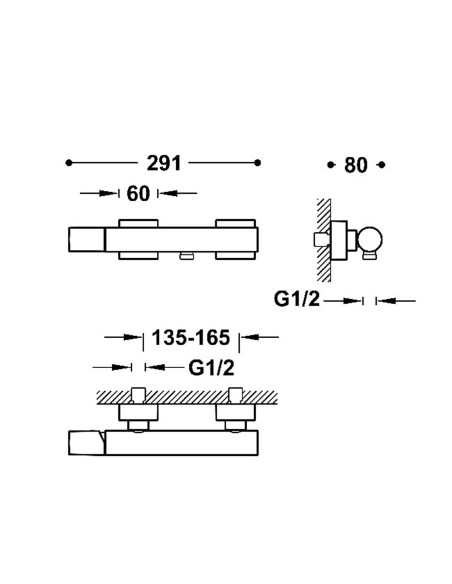Bateria natryskowa TRES - PROJECT 21116701OM