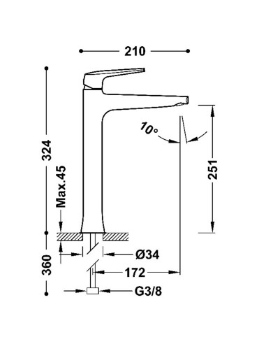 Bateria umywalkowa wysoka stojąca XXL... Bateria umywalkowa wysoka stojąca XXL...