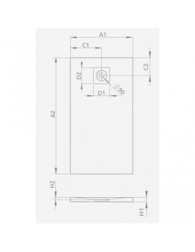 Radaway Brodzik prostokątny Radaway KYNTOS F 120x90 CEMENTO HKF12090-74