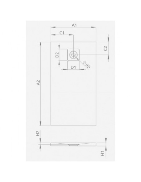 Radaway Brodzik prostokątny Radaway KYNTOS F 120x90 CEMENTO HKF12090-74