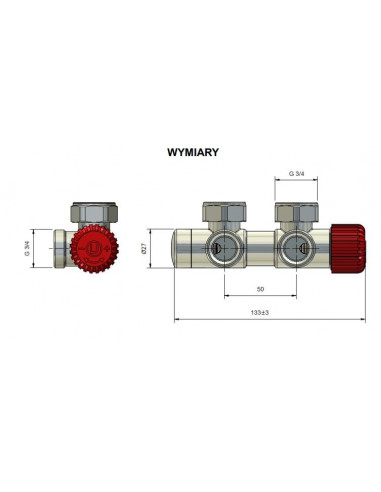 Zestaw termostatyczny Twins All In One Vario Term ATSGS0207CFK/P(PEX) kątowy grafit błyszczący prawy - zdjęcie 4