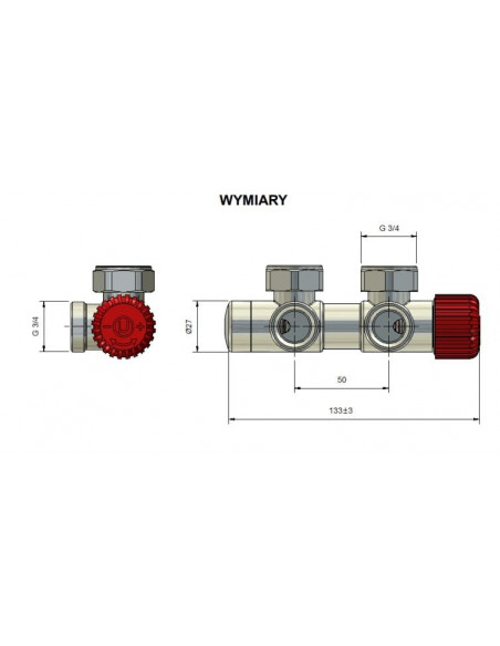 Zestaw termostatyczny Twins All In One Vario Term ATSGS0207CFK/P(PEX) kątowy grafit błyszczący prawy - zdjęcie 4