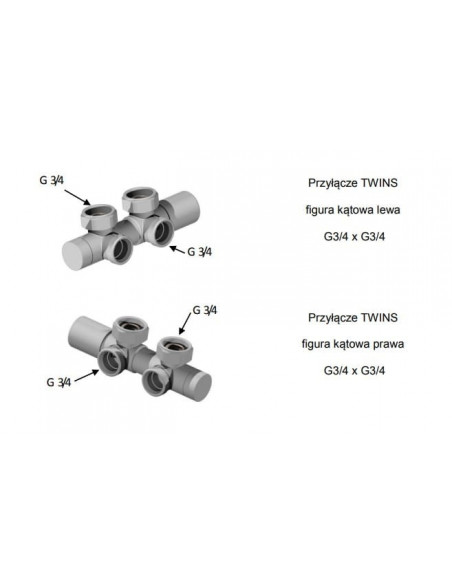 Zestaw termostatyczny Twins All In One Vario Term ATSGS0212CFK/P(PEX) kątowy grafit metaliczny prawy - zdjęcie 4