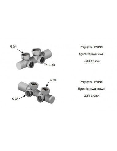 Zestaw termostatyczny Twins All In One Vario Term ATSGS0213CFK/P(PEX) kątowy czarny błyszczący prawy - zdjęcie 4