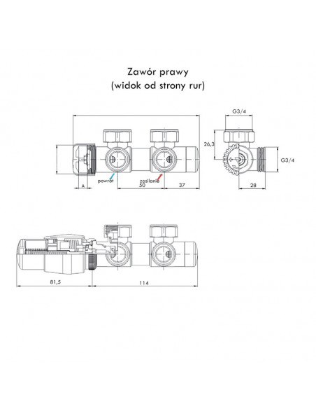 Zestaw termostatyczny Vision All In One Vario Term AVIGS0202CFK/P(PEX) trójosiowy chrom prawy - zdjęcie 3