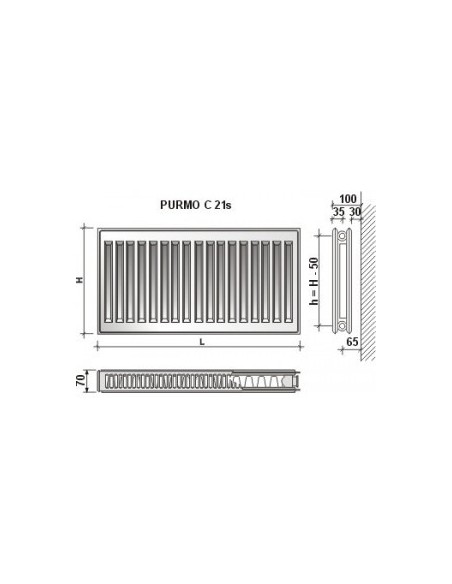 Grzejnik Purmo Compact C21s 300x400 F062130040010300