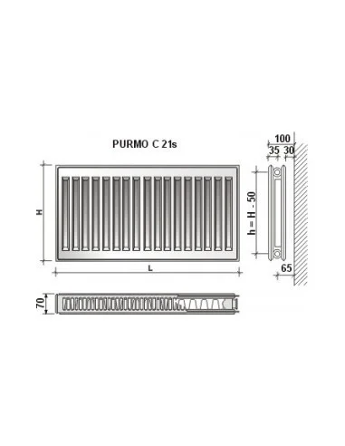 Grzejnik Purmo Compact C21s 300x400 F062130040010300
