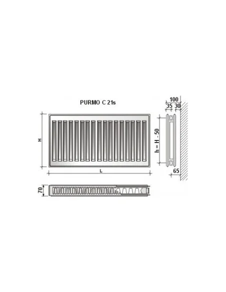 Grzejnik Purmo Compact C21s 300x400 F062130040010300