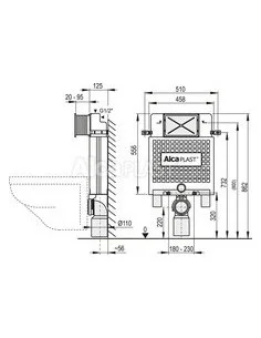 Alcaplast Alcamodul - Podtynkowy system instalacyjny do zabudowy ciężkiej (wysokość zabudowy 0,85 m) A100/850 2