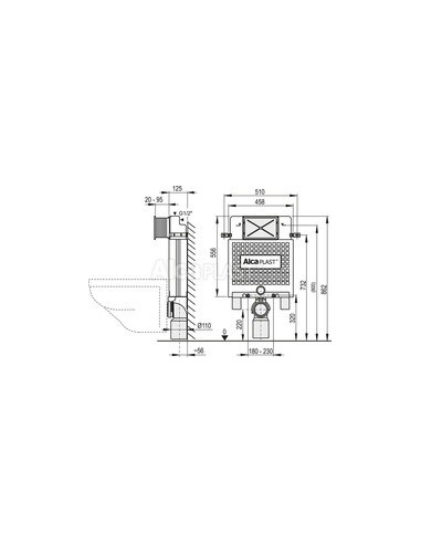 Alcaplast Alcamodul - Podtynkowy system instalacyjny do zabudowy ciężkiej (wysokość zabudowy 0,85 m) A100/850