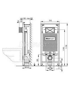 Alcaplast Sádromodul - Podtynkowy system instalacyjny do suchej zabudowy (karton-gips) (wysokość zabudowy 1 m) A101/1000 2