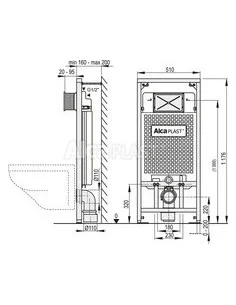 Alcaplast Sádromodul - Podtynkowy system instalacyjny do suchej zabudowy (karton-gips)(wysokość zabudowy 0,85 m)  A101/850 2