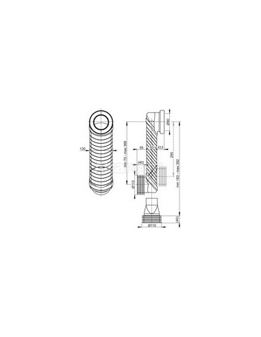 Alcaplast Kolano odpływu 90/110 Slim MS906