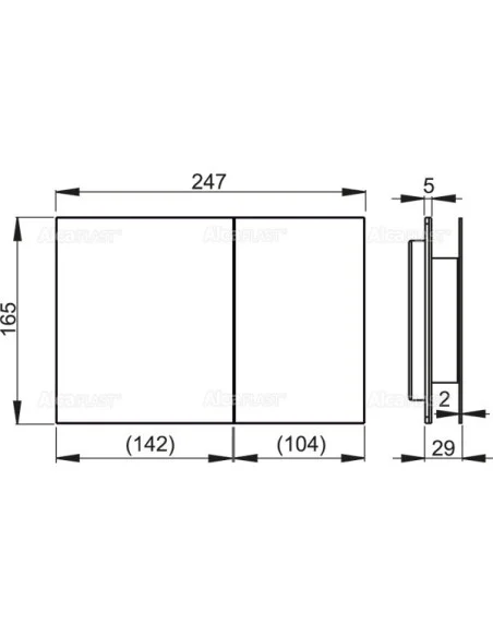 Alcaplast Przycisk sterujący do systemów podtynkowych, metal-mat AIR