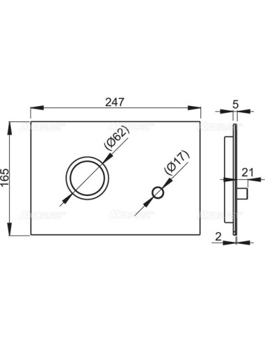 Alcaplast Przycisk sterujący do systemów podtynkowych, metal-mat/połysk STING