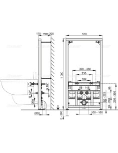 Alcaplast Rama montażowa do bidetu (wysokość zabudowy 1 m) A105/1000 2
