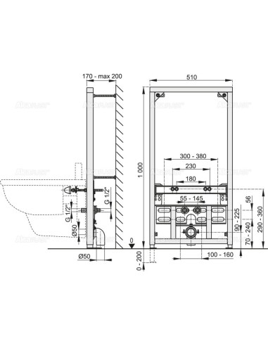 Alcaplast Rama montażowa do bidetu (wysokość zabudowy 1 m) A105/1000