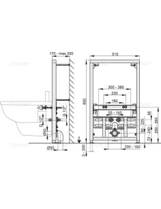 Alcaplast Rama montażowa do bidetu (wysokość zabudowy 0,85 m) A105/850 2