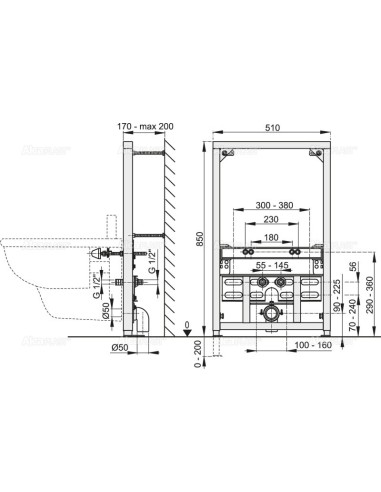 Alcaplast Rama montażowa do bidetu (wysokość zabudowy 0,85 m) A105/850